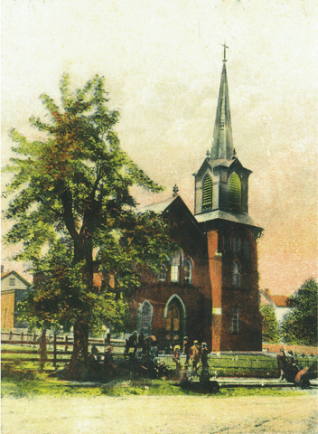Drawing of the original St John's Church
